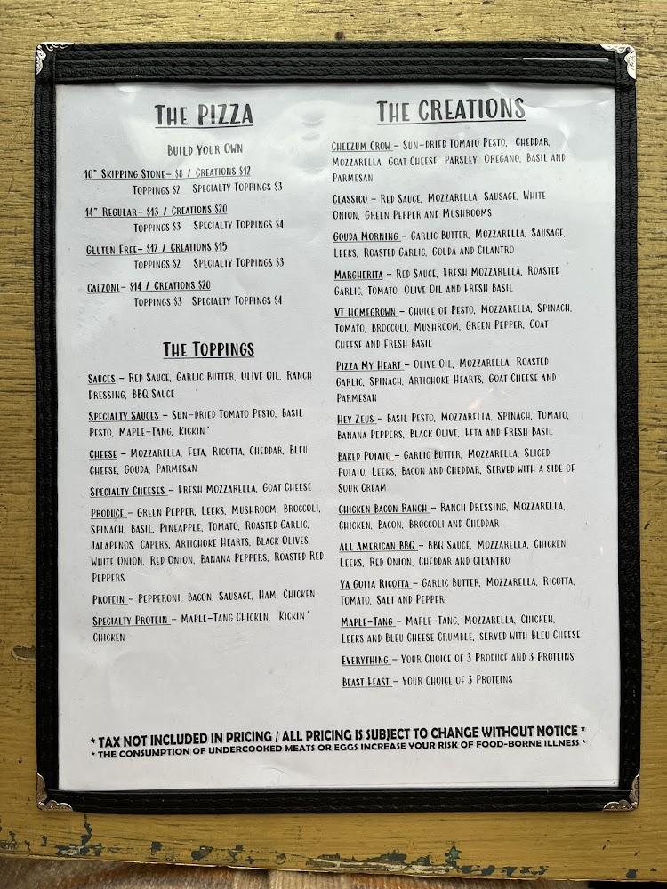 Pizza Stone VT Menu image 2